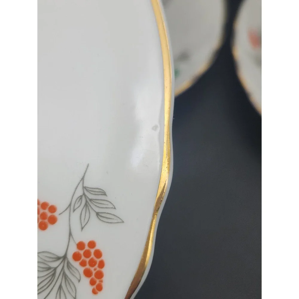 Set Of 2 Tea Cups, Saucers, Salad Plates Crown Staffordshire England Bone China